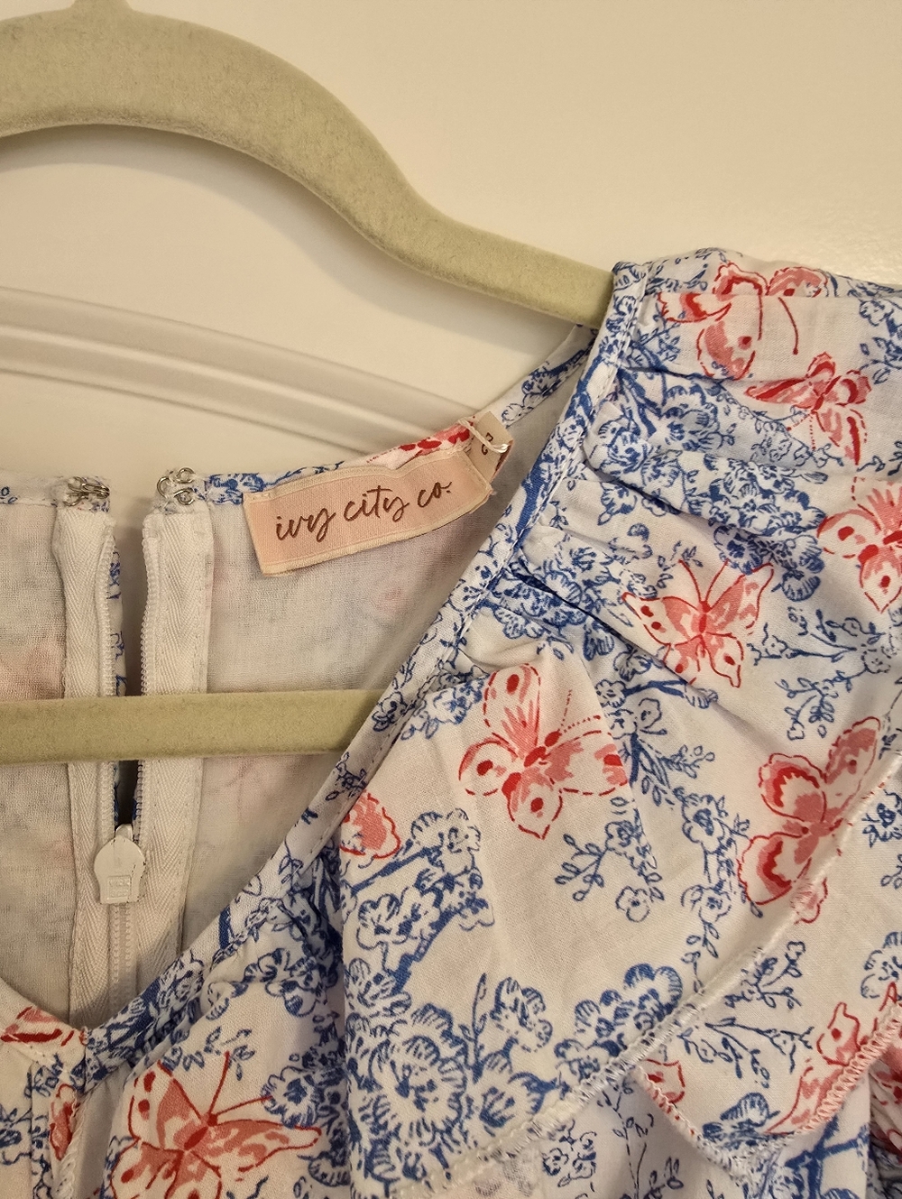 Ivy City Blue & Floral Ruffle Maxi Dress - Picture 3 of 8